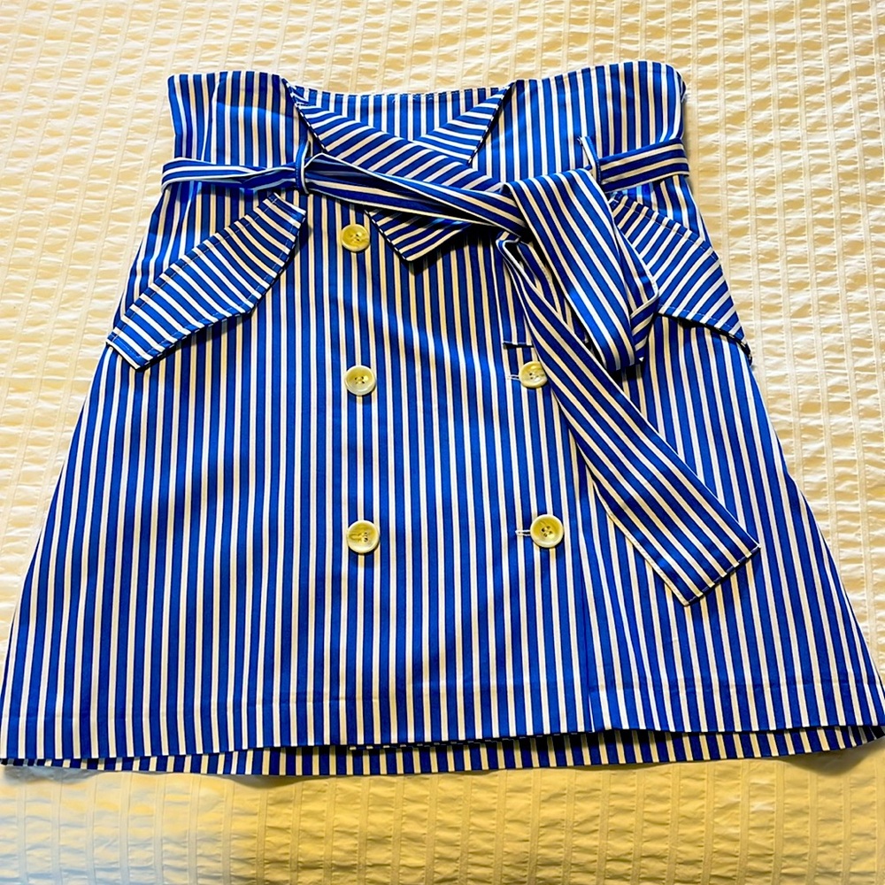 Zara whit and blue skirt